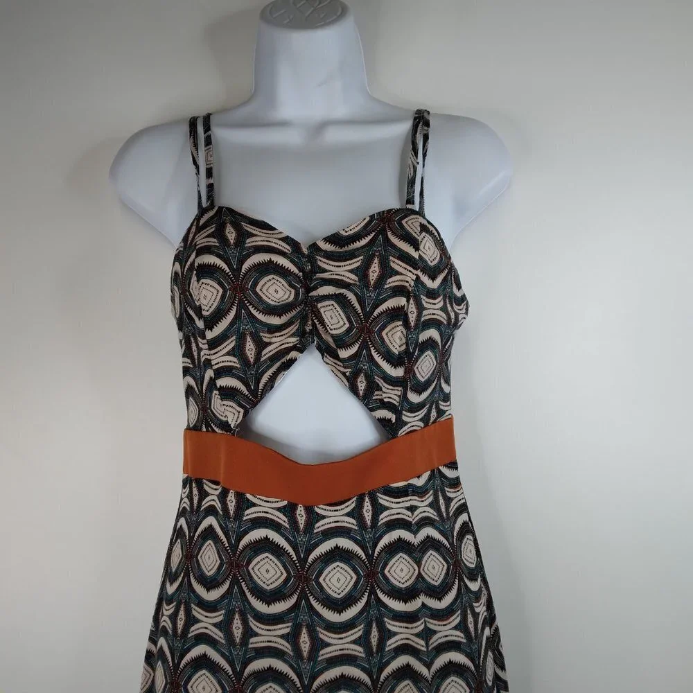 NWT Nasty Gal Cut Out Printed Maxi Dress Size 2